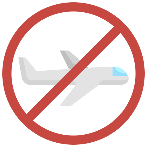 Airplane, infrared, travel, vacation, coronavirus, travel ban icon